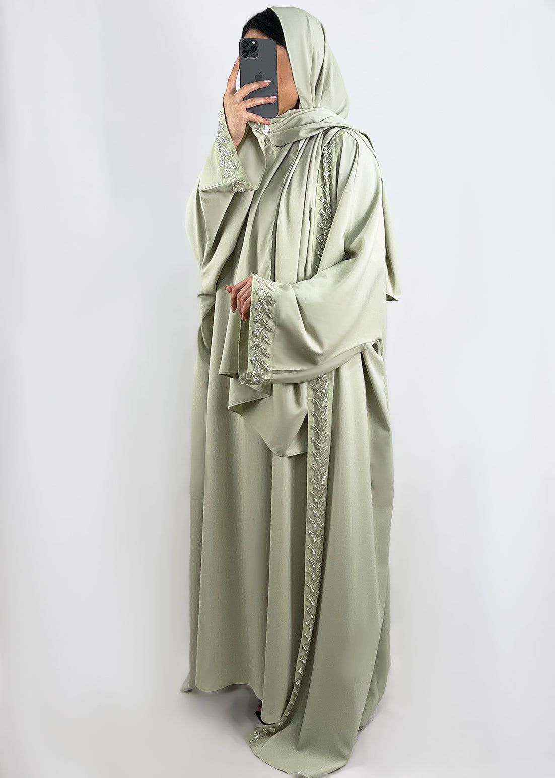 Dreiteilige Abaya Farah Mint