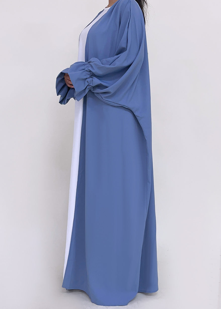 Offene Abaya Sahra Hellblau