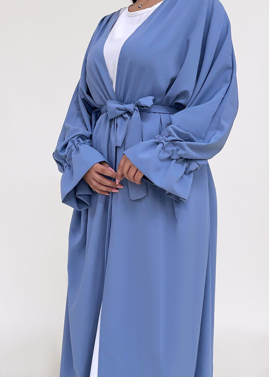 Offene Abaya Sahra Hellblau