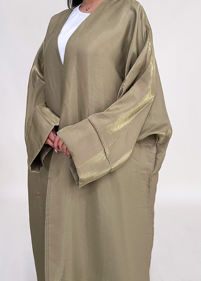 Schimmernde Abaya Majidah Khaki