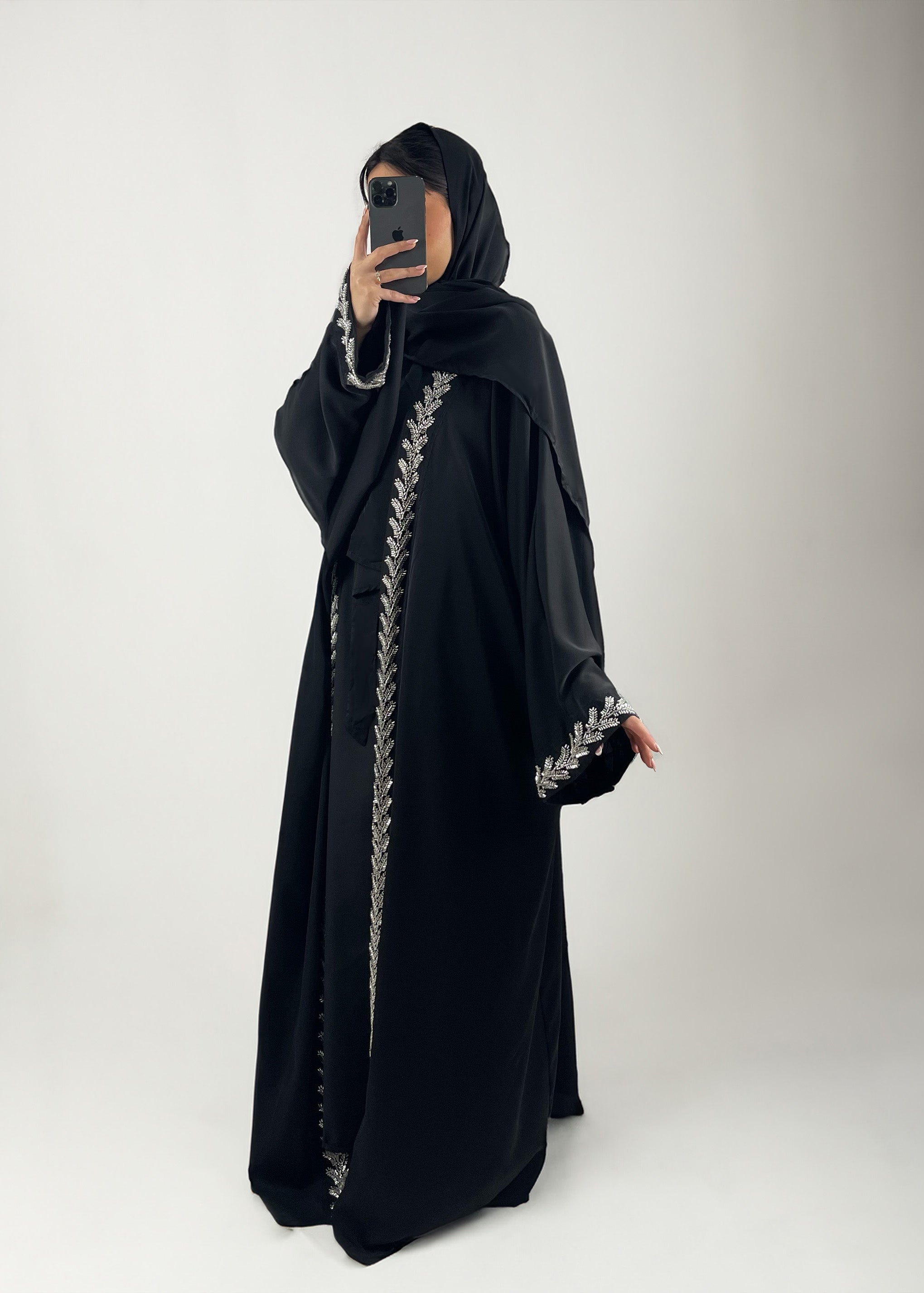 Dreiteilige Abaya Farah Schwarz