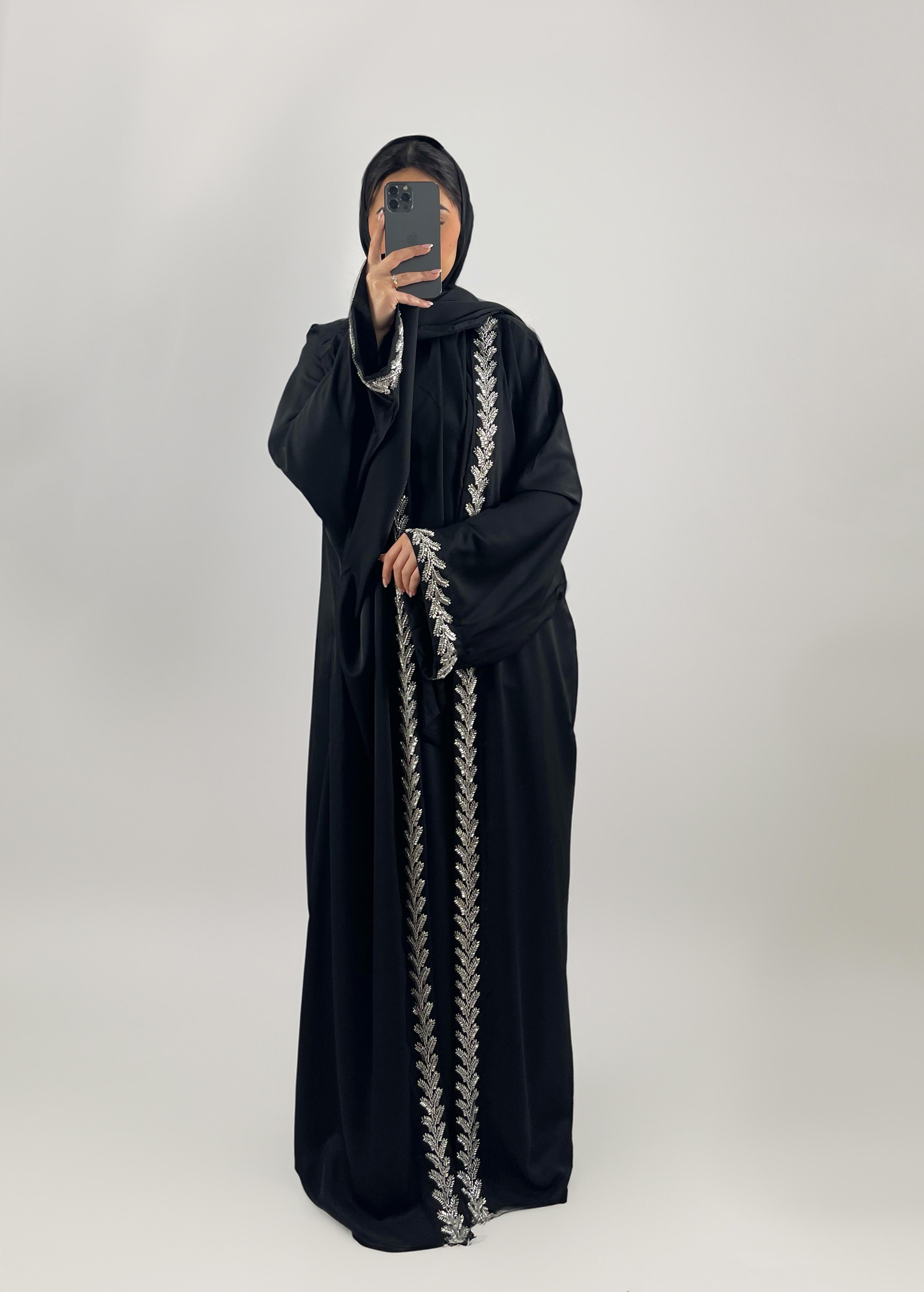 Dreiteilige Abaya Farah Schwarz