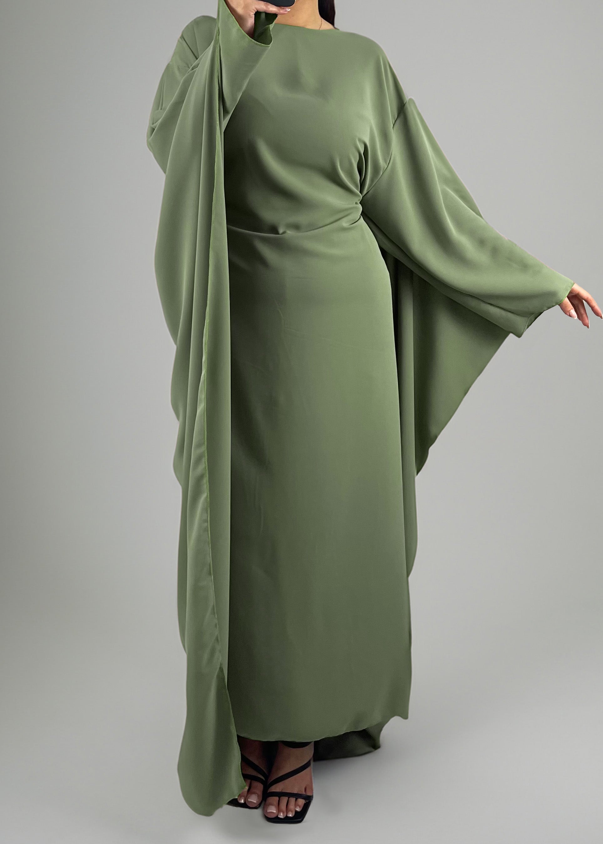 Abaya zum Binden Khaki