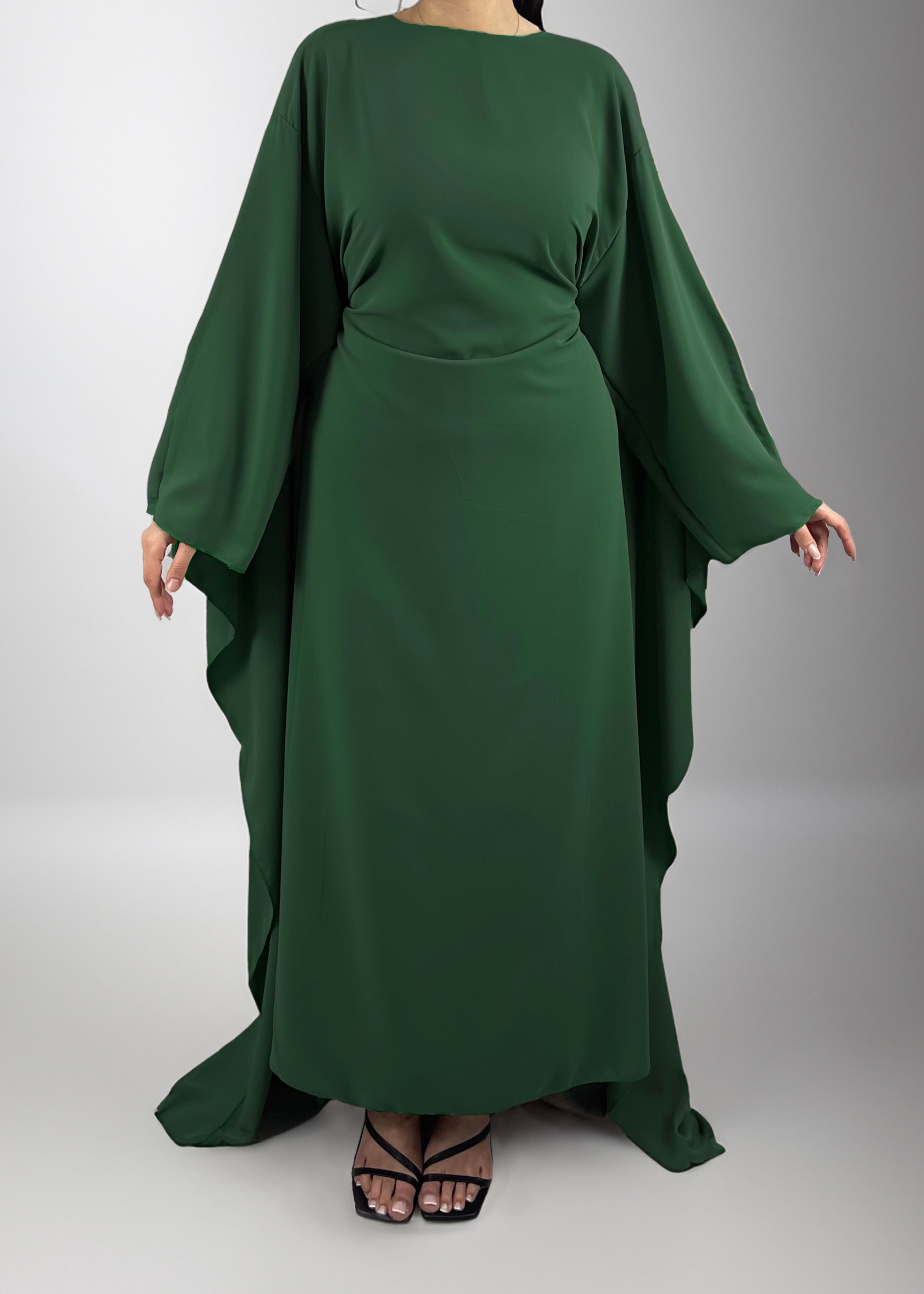 Abaya zum Binden Dunkelgrün