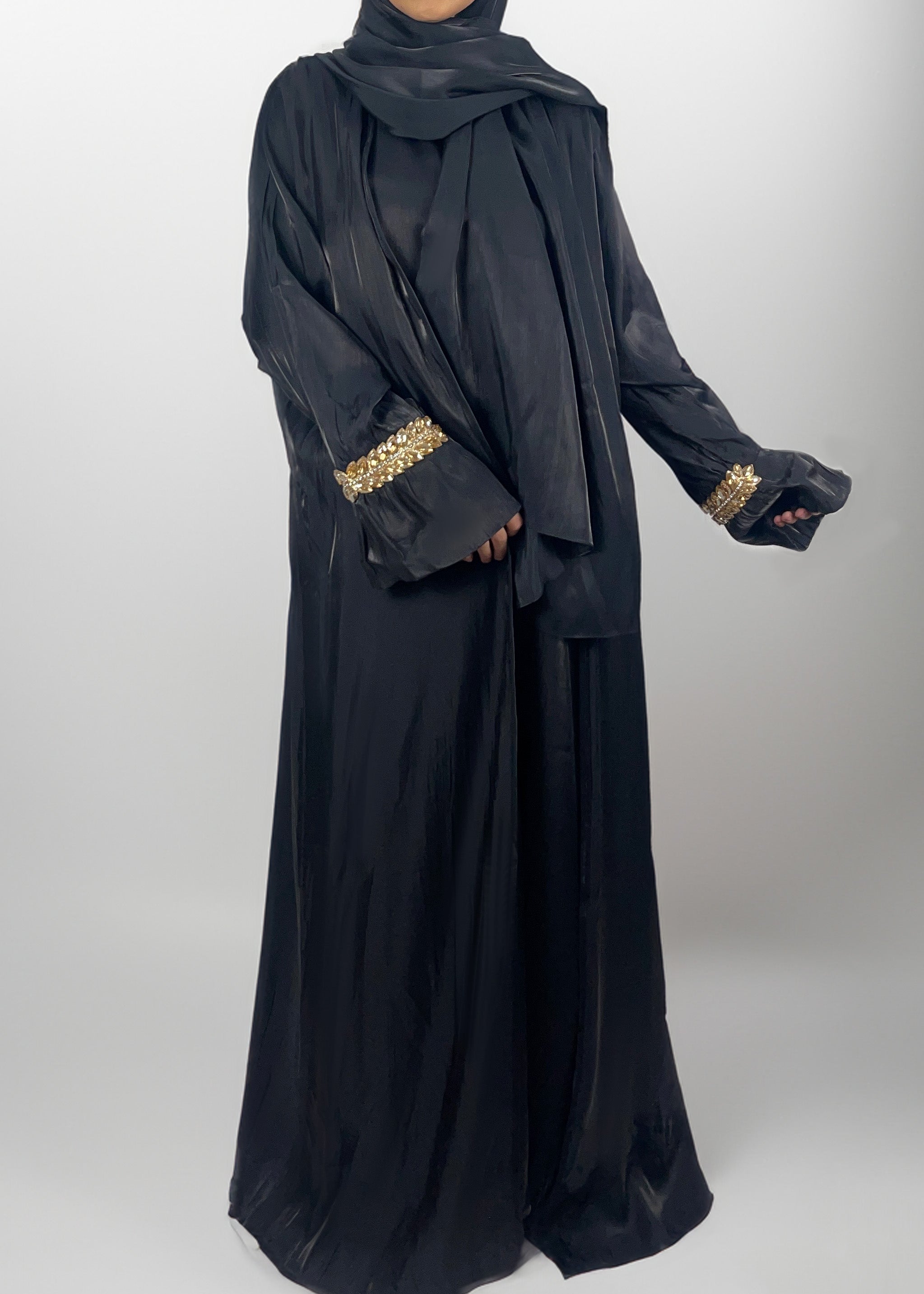 Dreiteilige Abaya Yara Schwarz